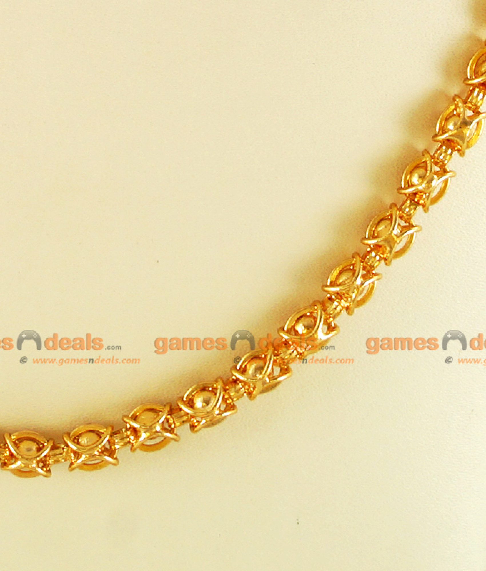 CKMN18 Gold Plated Traditional Kerala Imitation Chain Ball Design